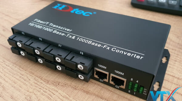 Switch quang HDTEC 8 Cổng SC+ 2 Cổng RJ45 10/100/1000Mbps