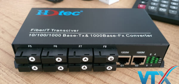 Switch quang HDTEC 8 Cổng SC+ 2 Cổng RJ45 10/100/1000Mbps