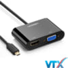 Cáp chuyển đổi Micro HDMI to VGA+HDMI + Audio Ugreen UG-30355