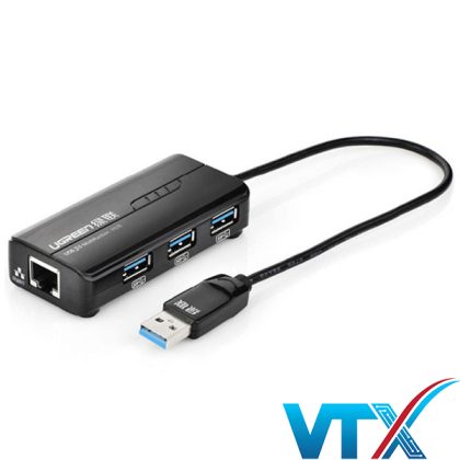 Bộ chia USB 3.0 ra 3 cổng USB và 1 cổng Lan Ugreen 20265