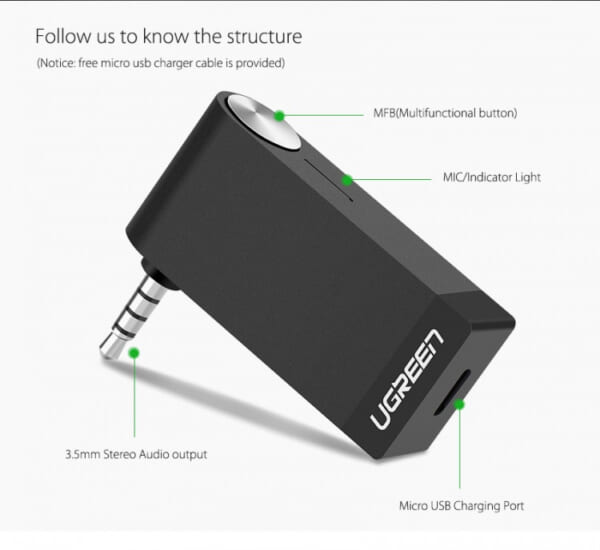 Bộ nhận âm thanh Bluetooth 4.1 Ugreen 30348