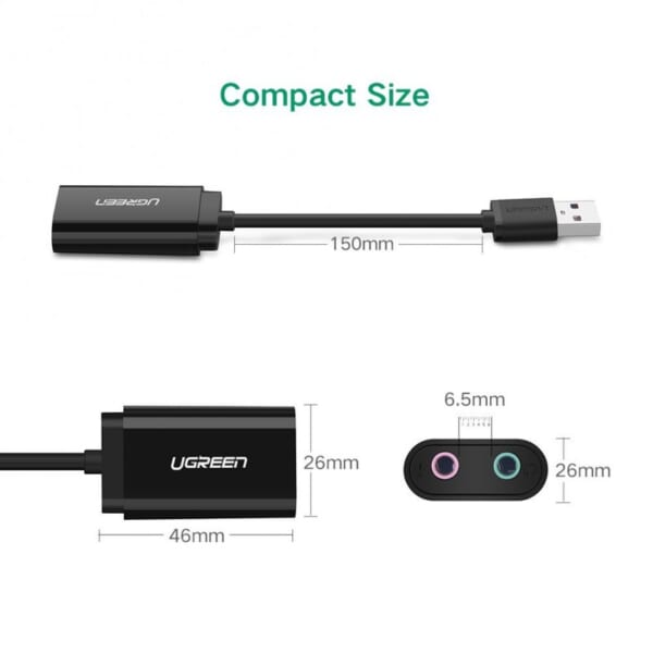 Cáp chuyển đổi USB 2.0 to 3.5mm Ugreen 30724