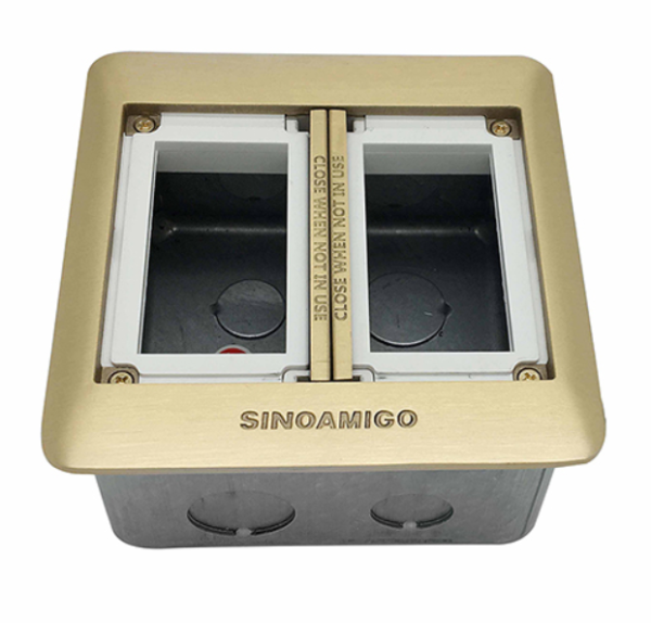 Ổ cắm âm sàn Sino Amigo màu đồng SFB-2B