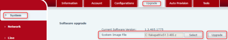 Chọn file nâng cấp firmware cho điện thoại Fanvil