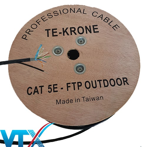 Cáp mạng ngoài trời Cat5e FTP TE- Krone chống nhiễu