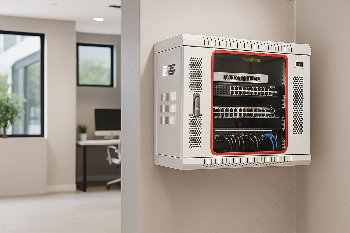 ứng dụng thực tế của tủ rack 10UD600 Maxtel treo tường