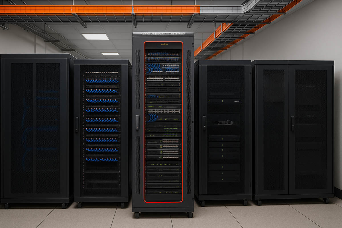 Tủ rack trong phòng máy chủ giúp bảo trì và quản lý các thiết bị dễ dàng