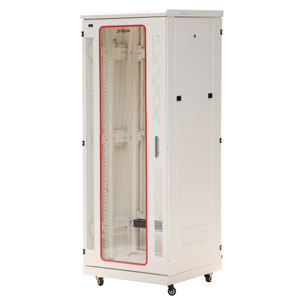 Ảnh chụp góc nghiêng mặt trước tủ rack Maxtel 32U