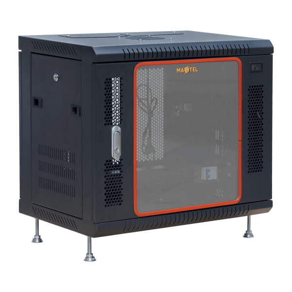 Mặt trước góc nghiêng phải tủ rack 10U maxtel