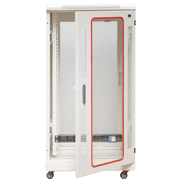 Ảnh chụp mặt trước cửa mở tủ rack 22U maxtel