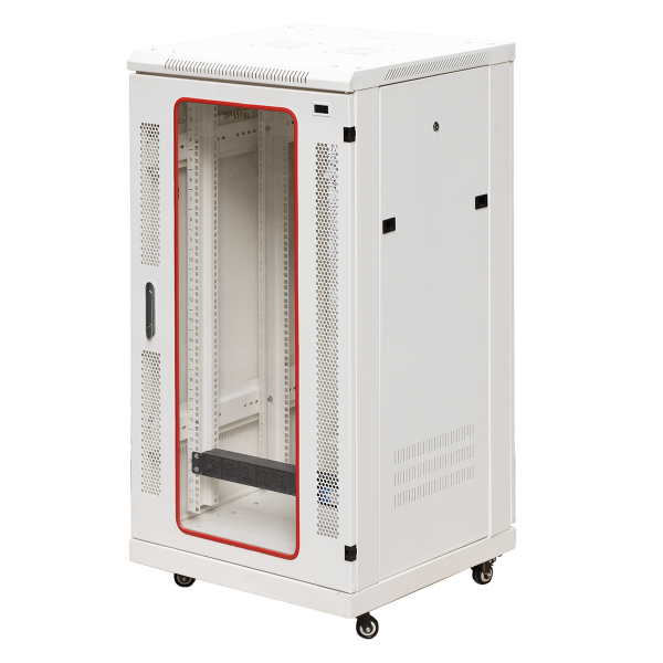 Ảnh mặt trước góc nghiêng trái tủ rack 22U Maxtel