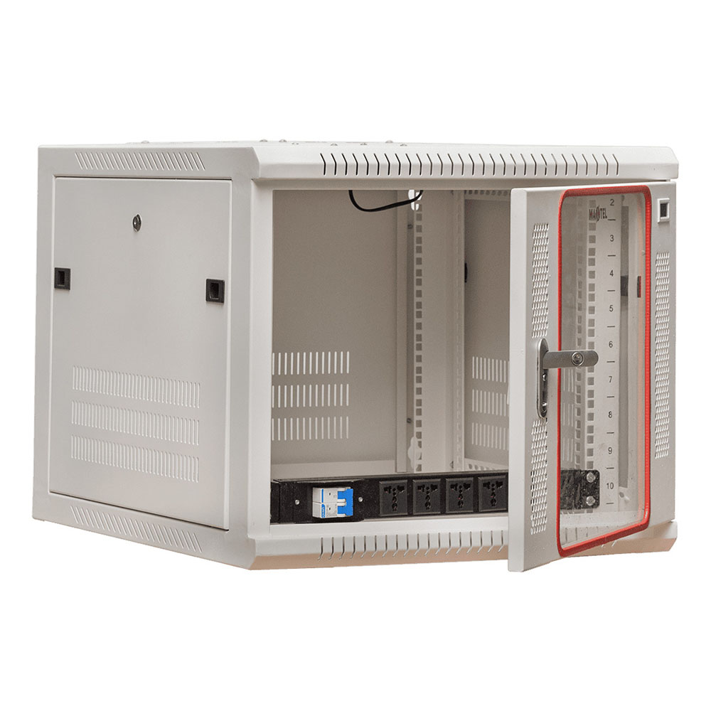 Canh-mo-mat-truoc-Tu-rack-treo-tuong-10U-Series-mau-trang-cua-MAXTEL