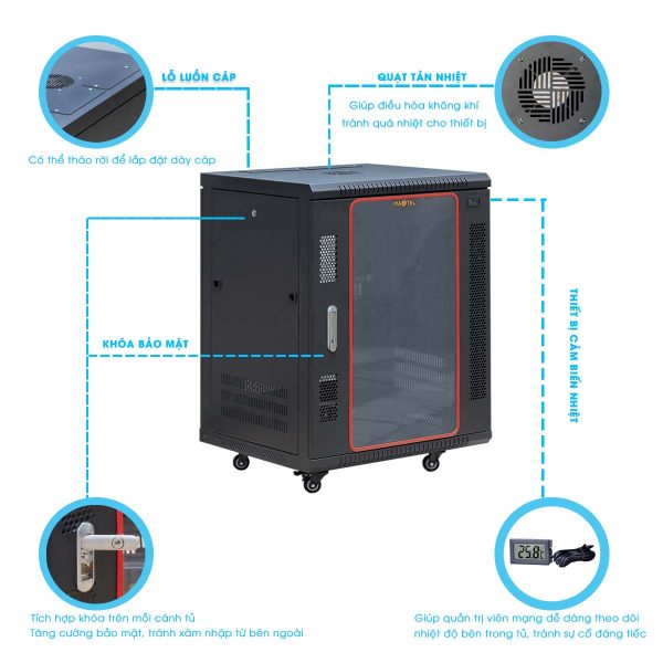 Giới thiệu chi tiết tủ rack 15U Maxtel