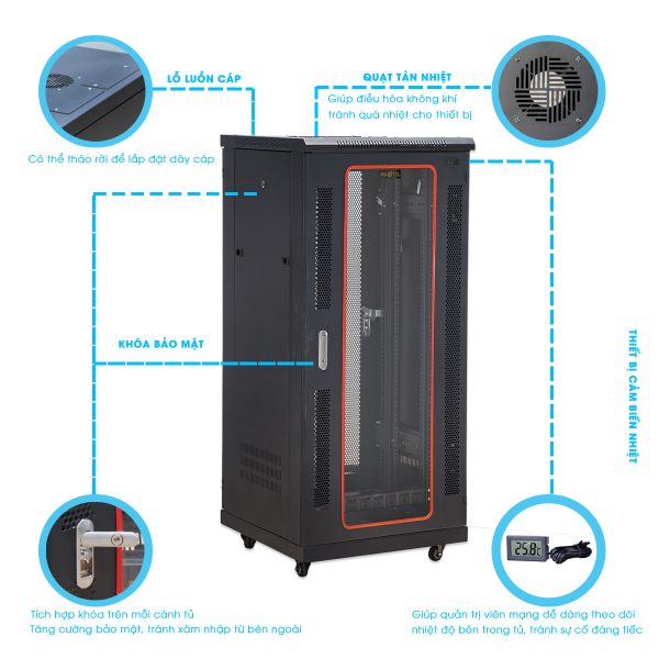 Mô tả chi tiết tủ rack 27U maxtel