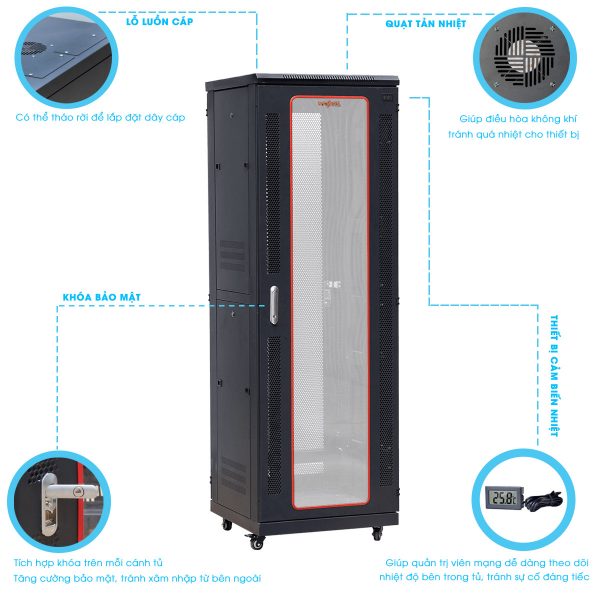 Chi tiết tủ rack Maxtel 36U