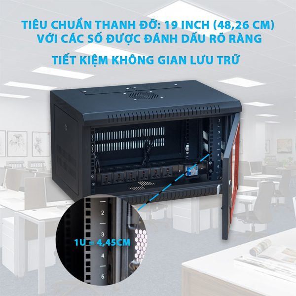 MTWR-6U400(W_B_S) (S_P) – Tủ rack treo tường Maxtel 6UD400