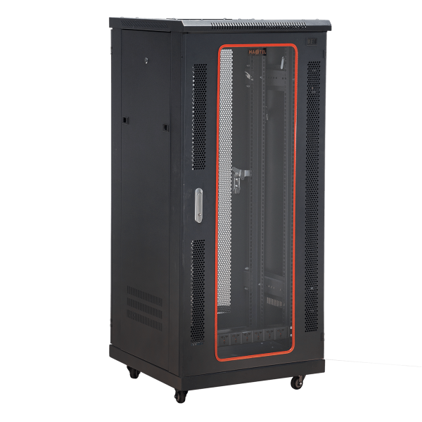 Ảnh chụp mặt trước góc nghiêng phải tủ rack 27U Maxtel
