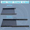 Chi tiết kish thước Min, Max của khay trượt tủ rack 1UD600 Maxtel